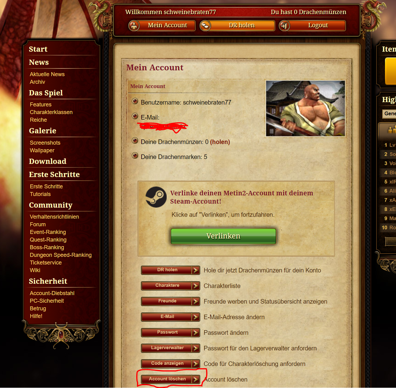 [HOW TO] Wie lösche ich meinen Metin2-Account? - Guide Forum - Metin2 DE