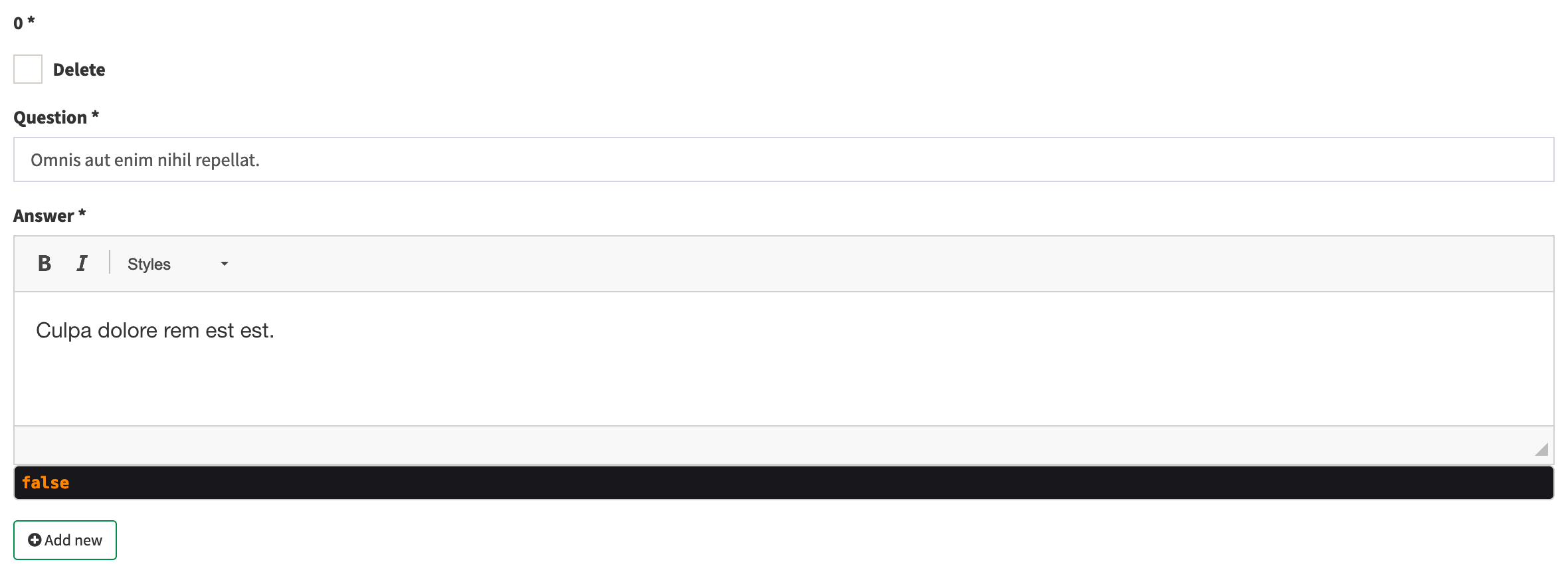 Result without any option